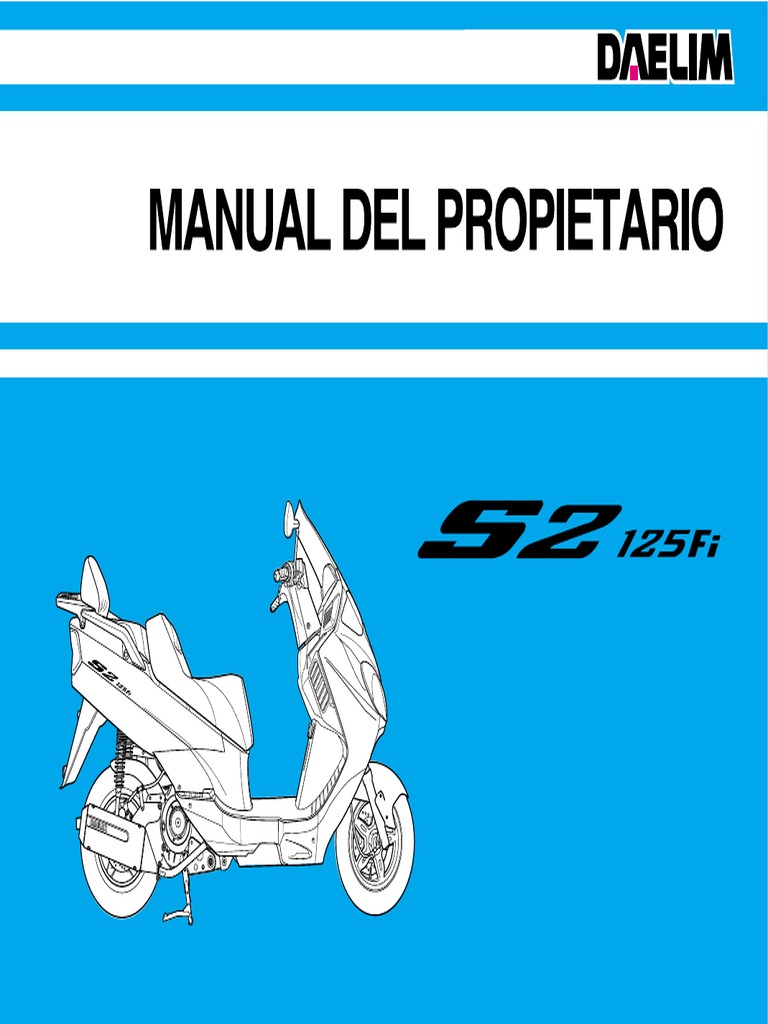 Manual Daelim S2 125 | | Motocicleta Neumático