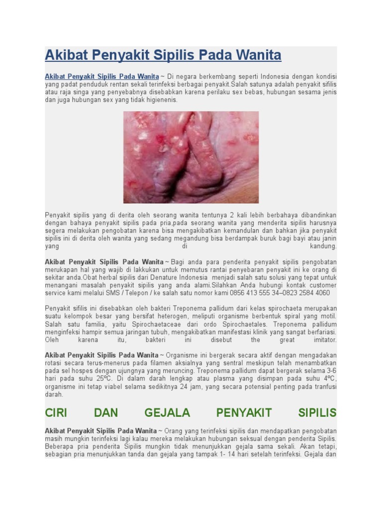 Akibat Penyakit Sipilis Pada Wanita Pdf