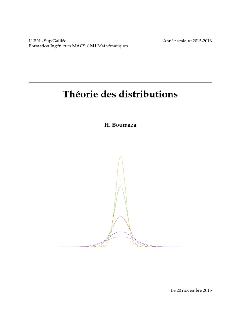 Theorie des distributions Distribution (Mathématiques) Limite