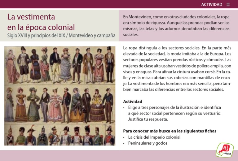 La Vestimenta en La Epoca Colonial | PDF