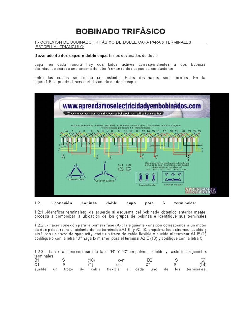 Conexión de Bobinado Trifásico | PDF | Inductor | Corriente eléctrica