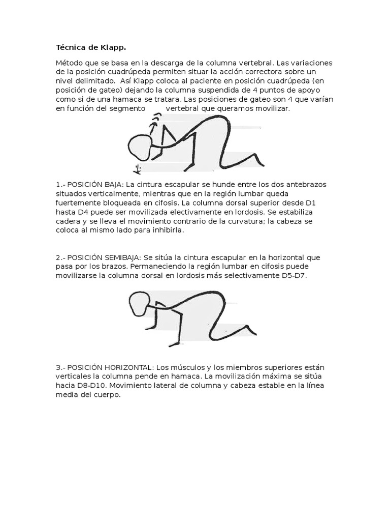 Ejercicios de Klapp para Escoliosis | PDF | Escoliosis | Términos ...
