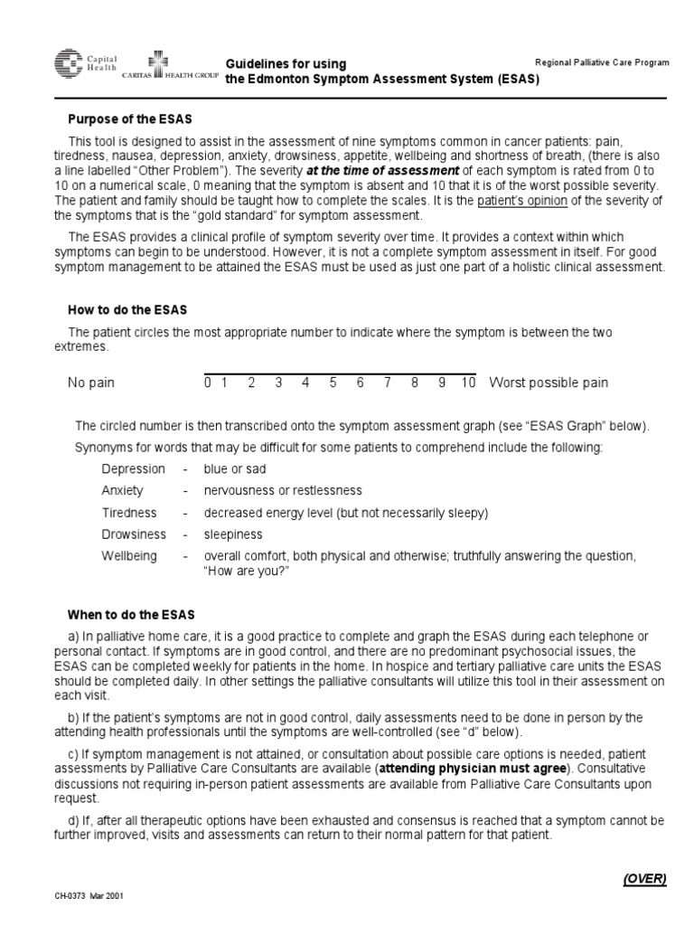 Edmonton Symptom Assessment Scale PDF PDF