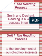 Unit I. The Reading Process: Smith and Dechant: Reading Is A Key To Success in School