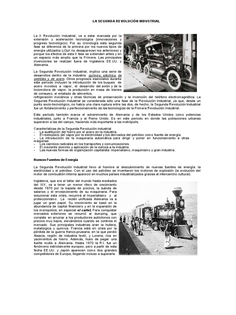 La Segunda Revolucion Industrial | PDF | Colonialismo | Anarquismo