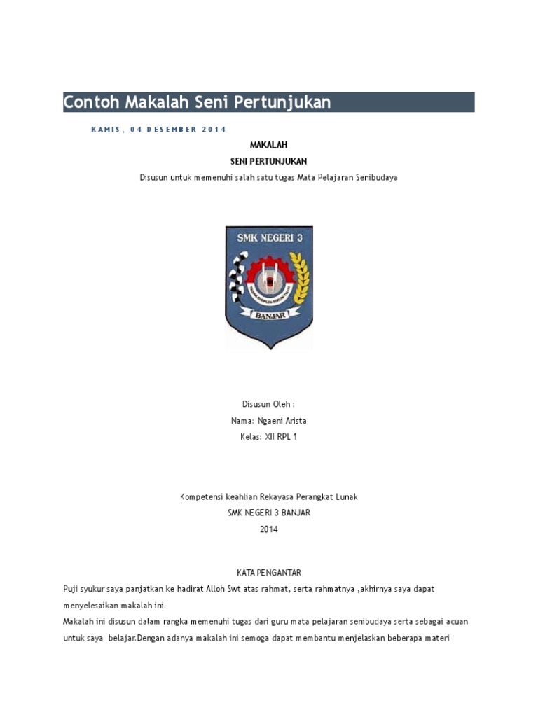 Contoh Makalah Seni Budaya Mosaicone