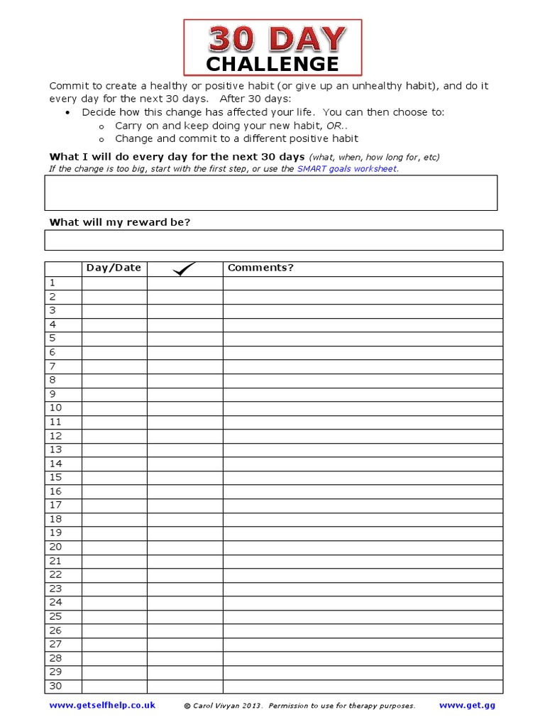 30 Day Challenge | PDF