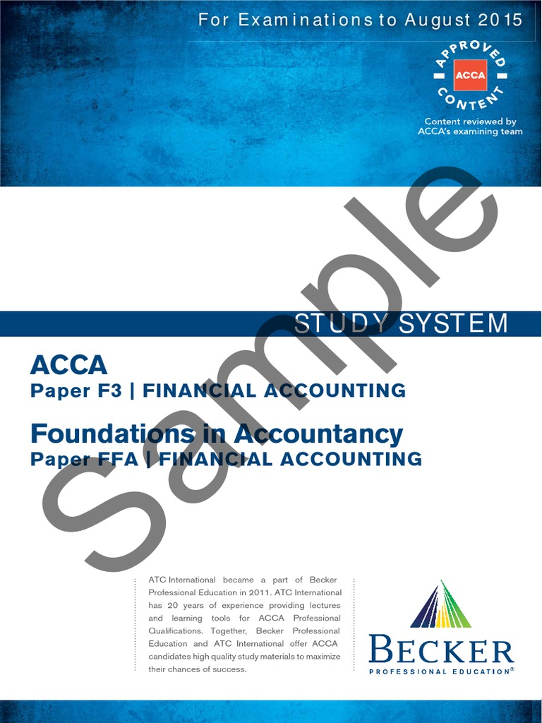 Sample: Acca Foundations in Accountancy | PDF | Balance Sheet ...