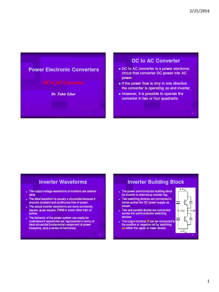 DC To AC Converters PDF | PDF | Power Inverter | Power Electronics