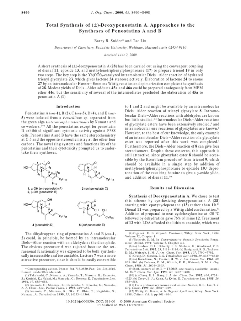 Journal of Organic Chemistry, 2000, Vol.65, Issue 25, Page 84908498