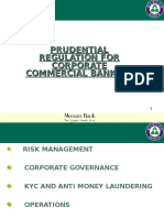 Prudential Regulation For Corporate Commercial Banking