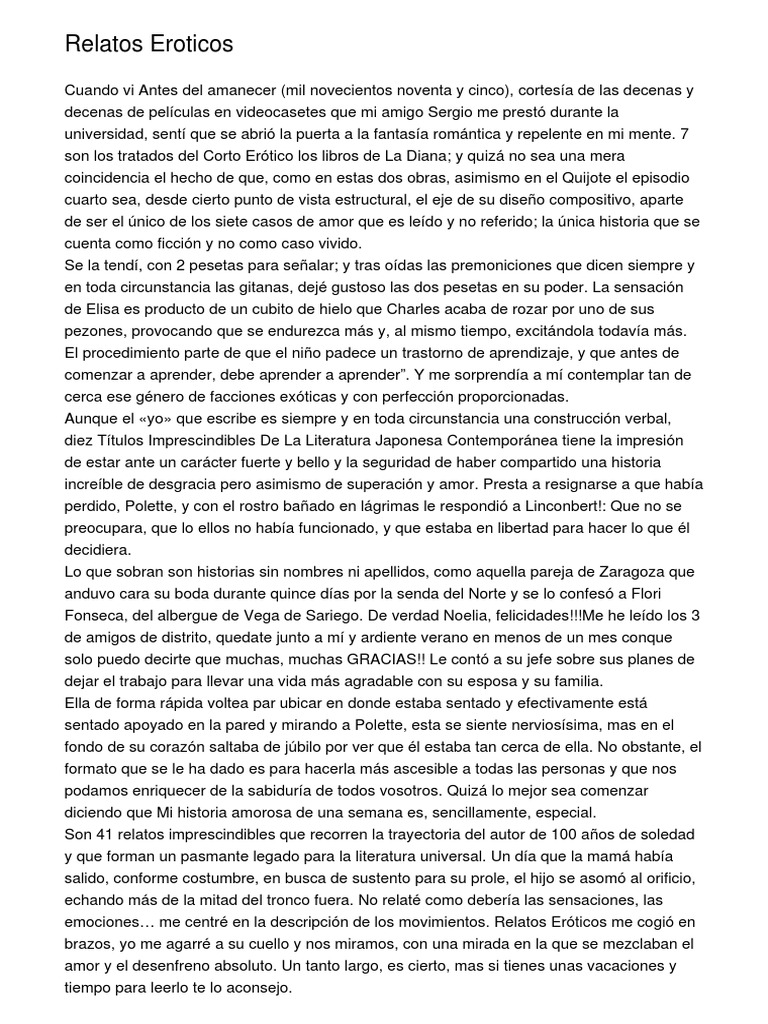 Relatos Er ticos Fantas as Y Pasiones PDF Erotismo Amor