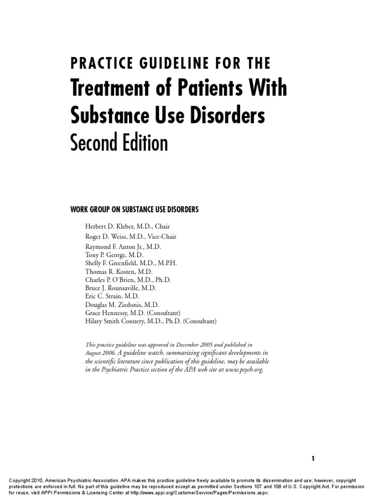 APA Practice Guideline For The Treatment of Patients With