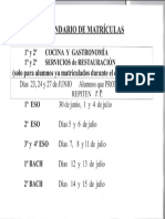 Calendario de Matrícula Curso 2016-17