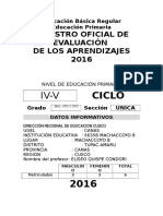 Registro Auxiliar de Evaluacion Primaria 2016