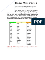 spelling list for week 8 term 2