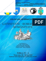 Colocviul International "Latinitate - Romanitate - Românitate"