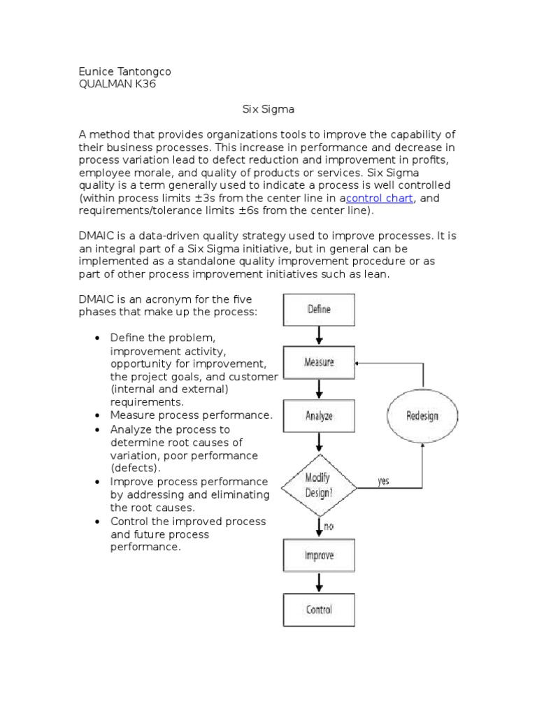 Six Sigma & DMAIC for Process Improvement | PDF