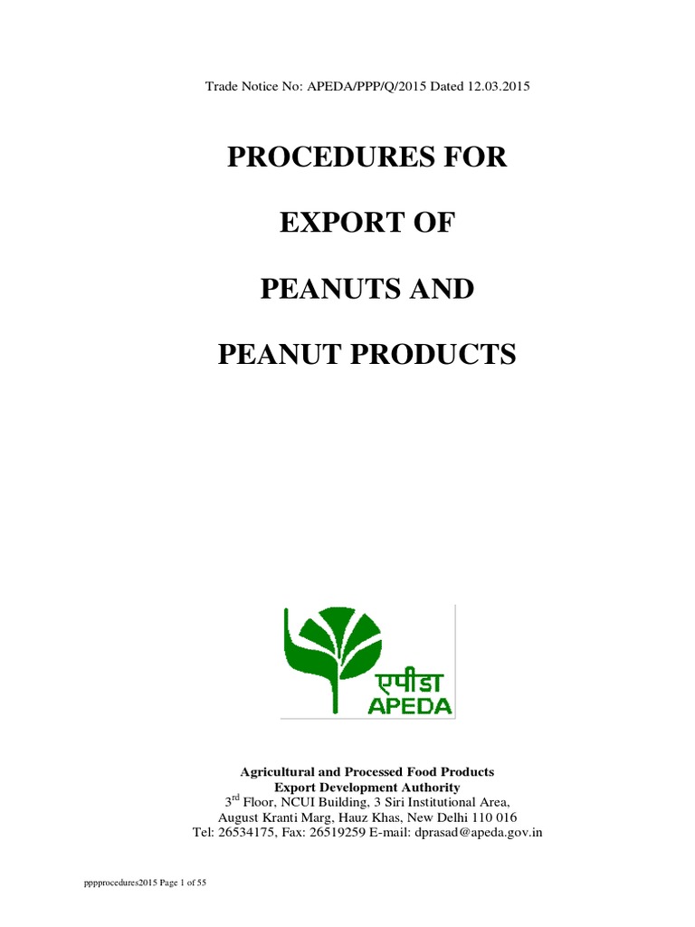Export Procedures for Peanuts | PDF | Peanuts | Exports