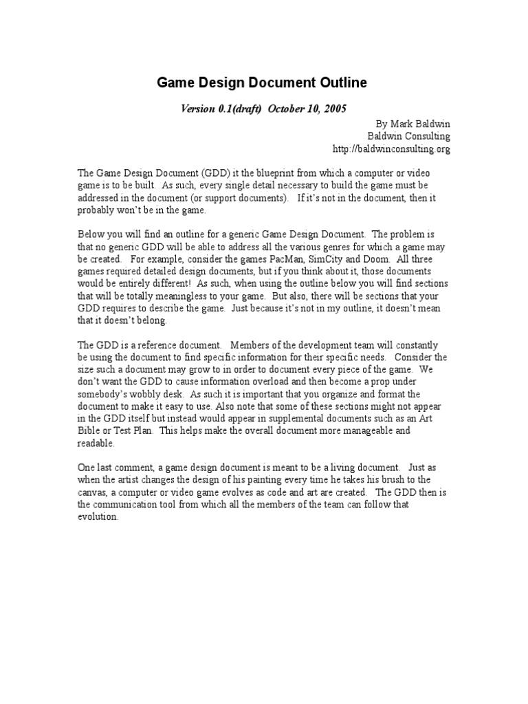 Game Design Document Template | PDF | Artificial Intelligence ...