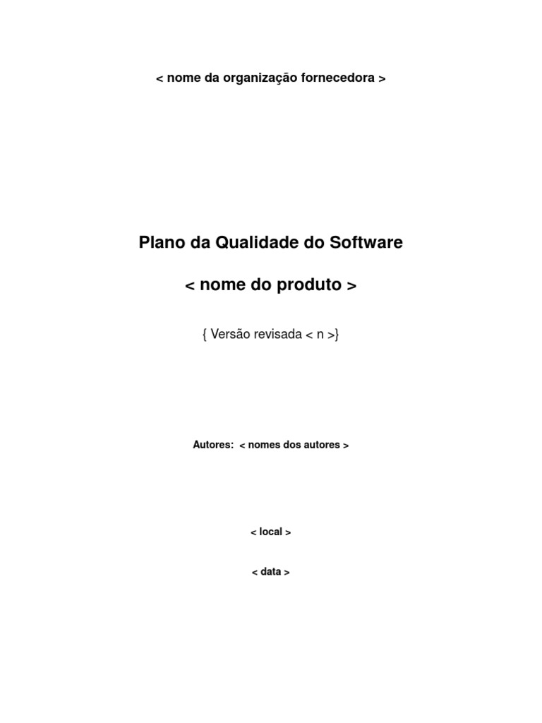 Plano de Qualidade de Software | PDF | Cópia de segurança | Programas