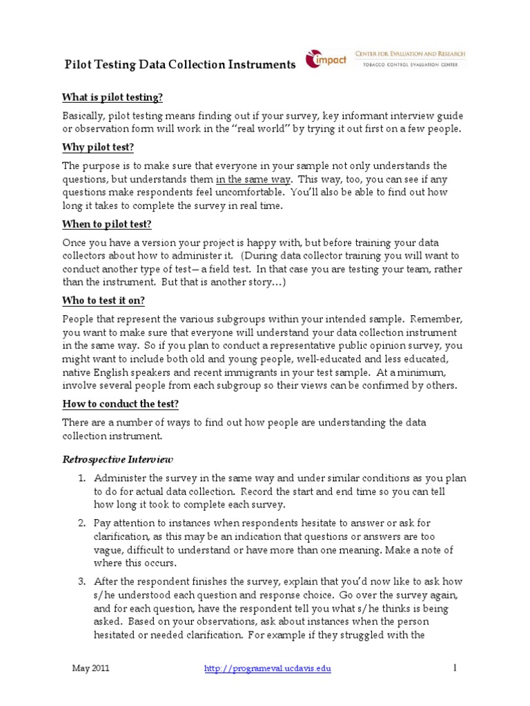 Pilot Testing Quick Guide Survey Methodology Epistemology