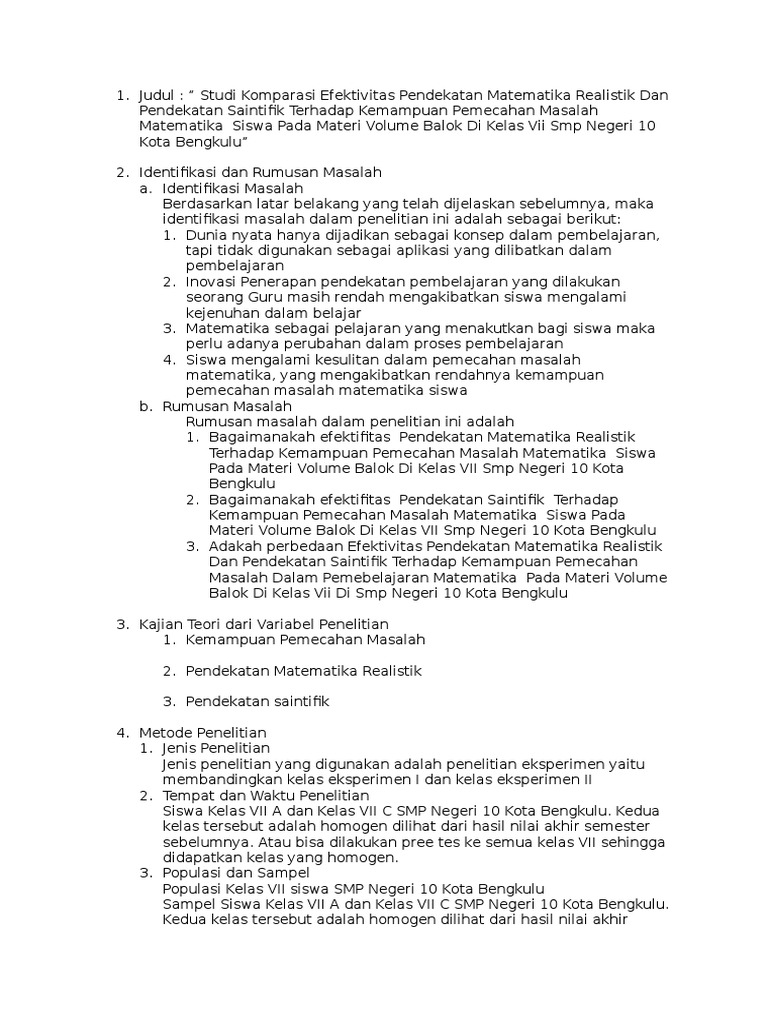 Contoh Judul Rme | PDF | Teknologi & Rekayasa