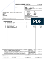 Cotizacion de Partes para Rueda Tensora