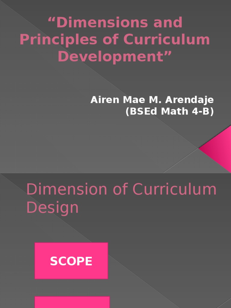 Curriculum Development Dimensions | PDF | Curriculum | Behavior ...