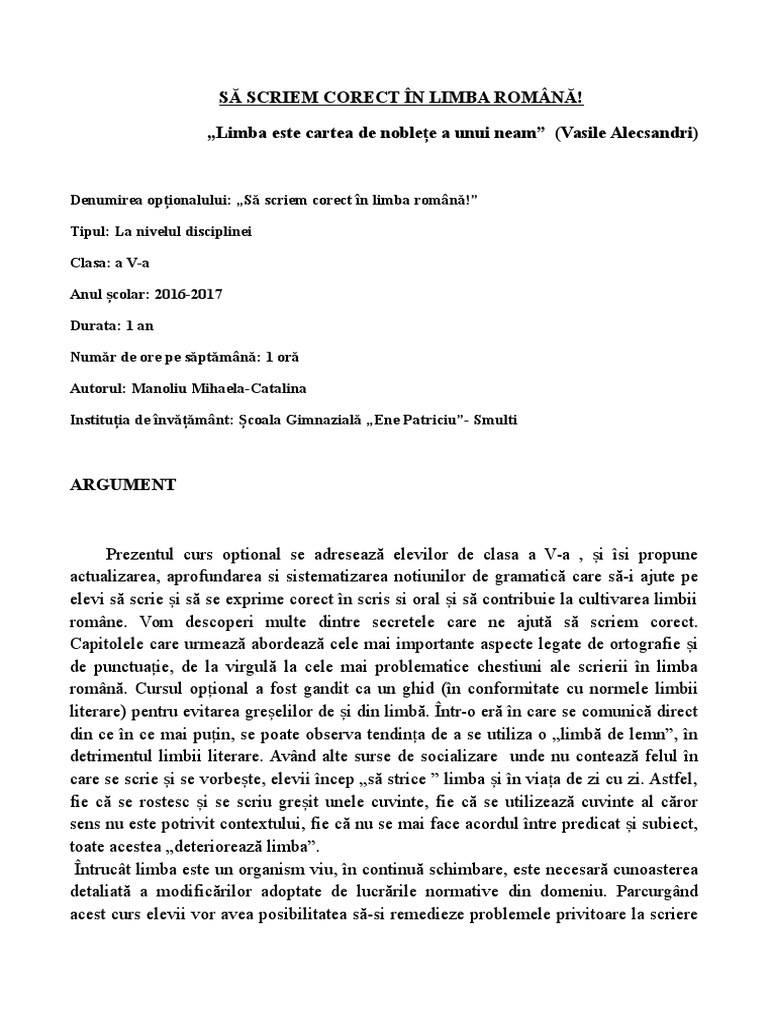 Sa Scriem Corect in Limba Romana | PDF