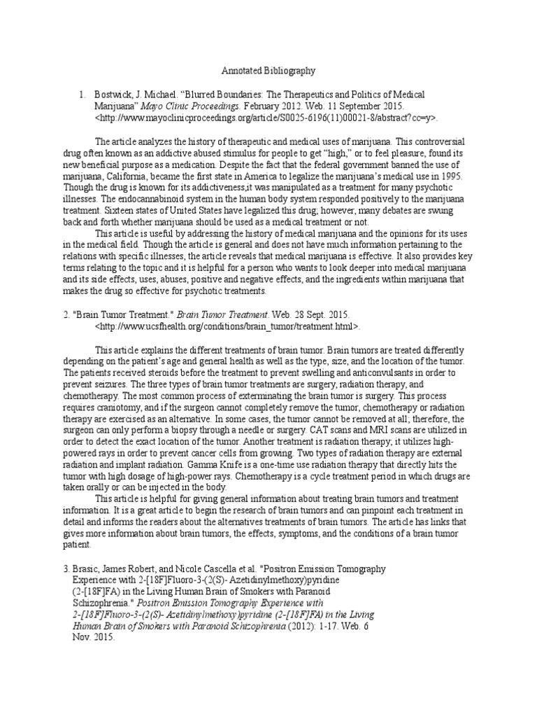 Annotated bibliography schizophrenia image