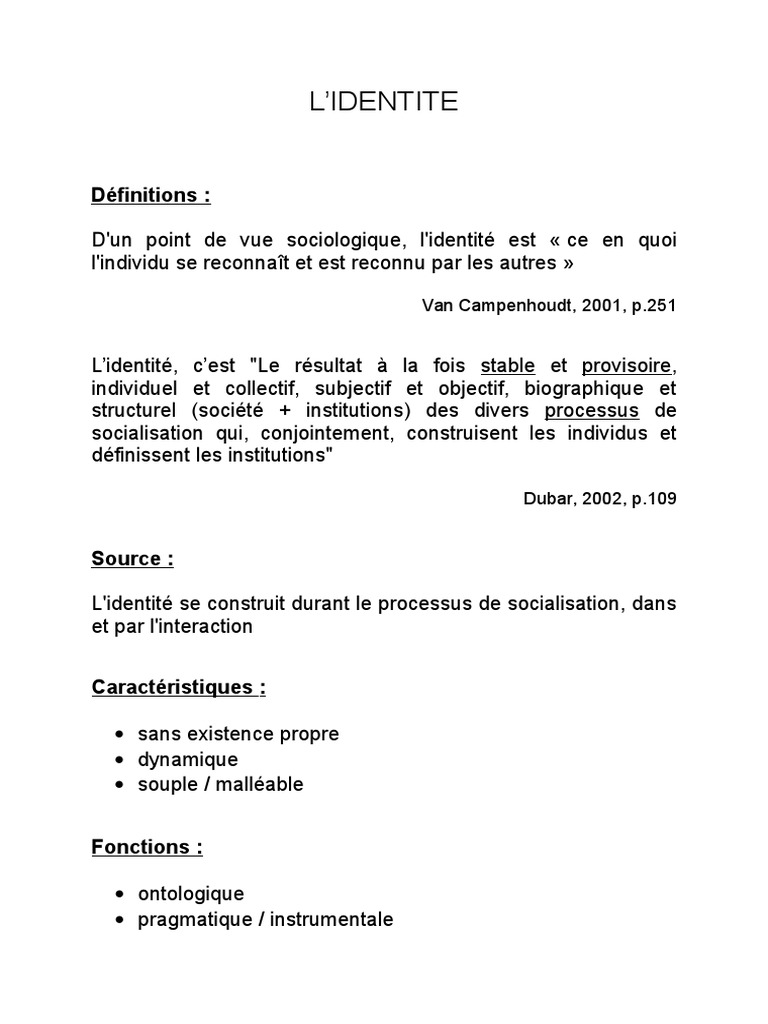 Stratégies identitaires et immigration | PDF | Identité (Science ...