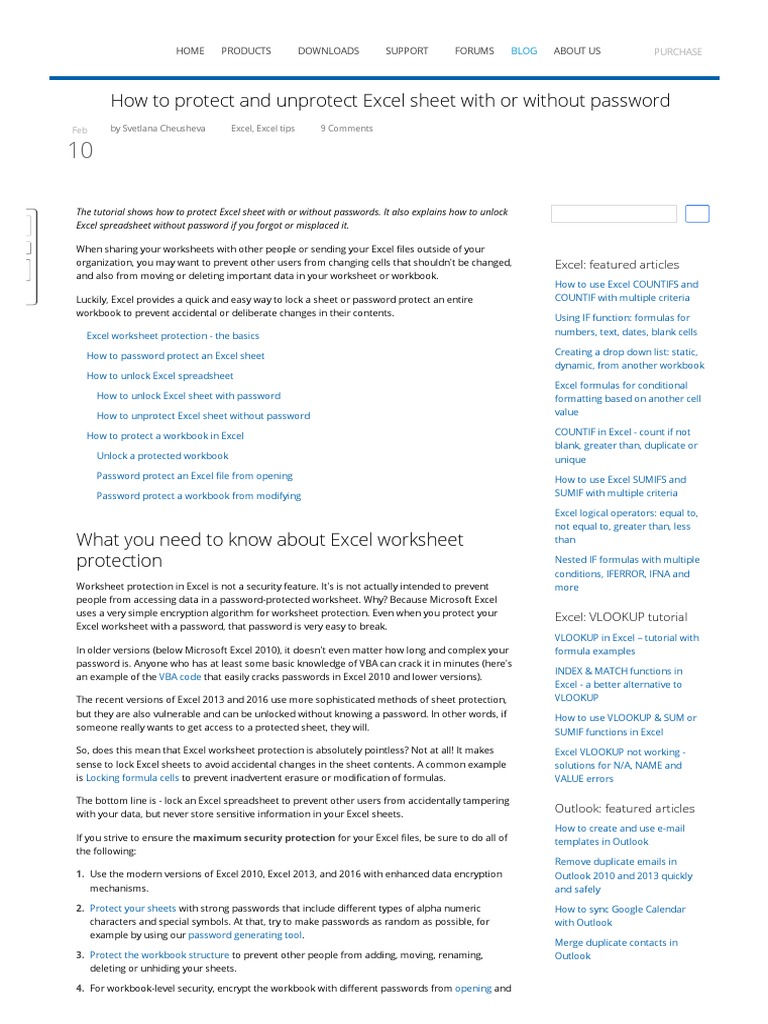 How to Protect Worksheets and Unprotect Excel Sheet Without Password