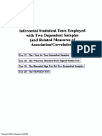 Inferential Statistical Tests Employed With Two Dependent Samples (And Related Measures of Association/Correlation)