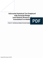 Inferential Statistical Test Employed With Factorial Design (And Related Measures of