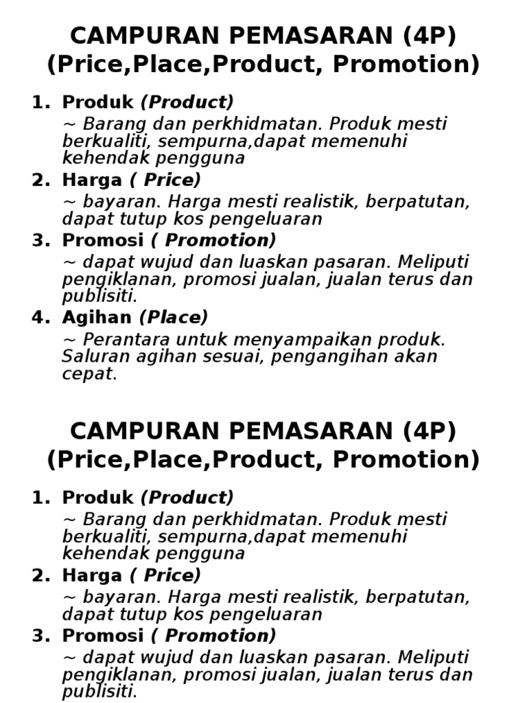 Campuran Pemasaran 4p Pdf