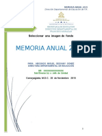 Modelo MEMORIA ANUAL 2015 DDEFM DISTRITALES Y MUNICIPALES 2
