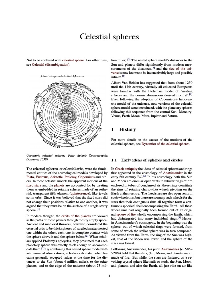 Celestial Spheres | PDF | Ancient Astronomy | Outer Space