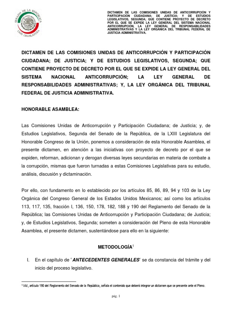Ley Del Sistema Nacional Anticorrupción | PDF