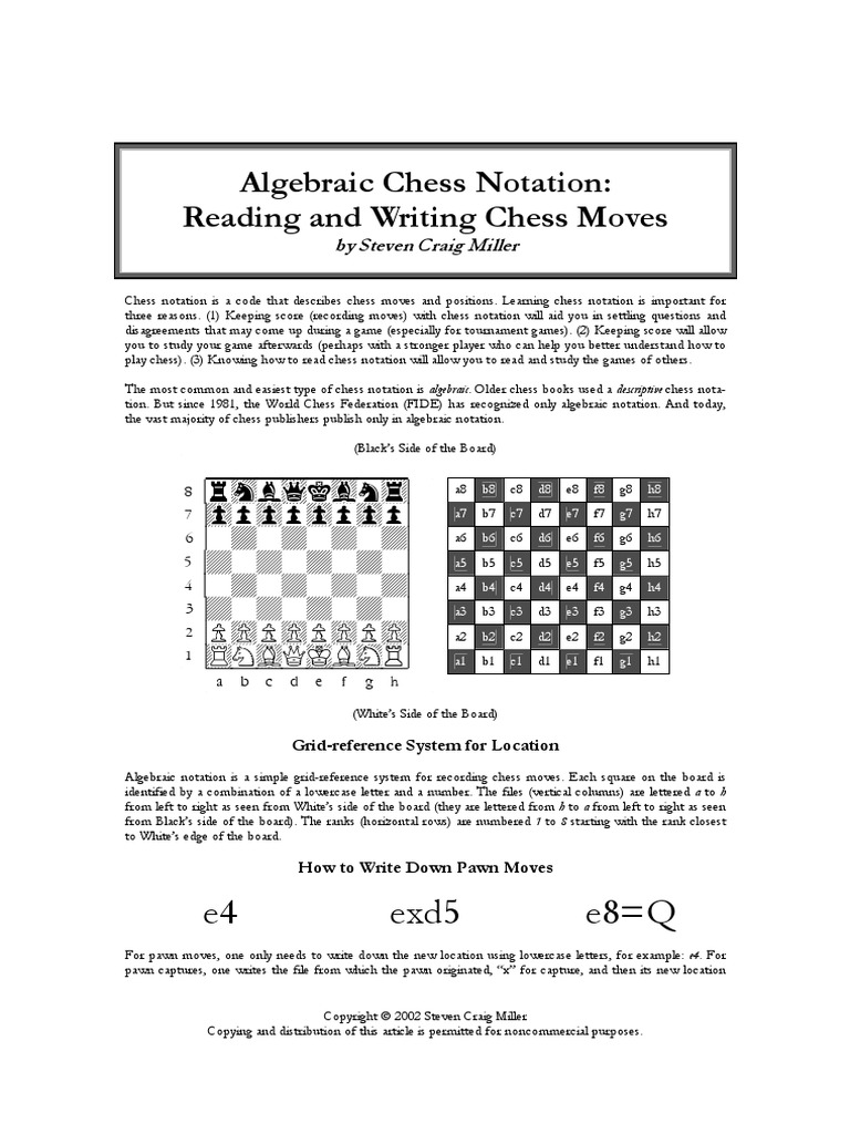 Notation for Chess Primer Traditional Games Game Theory