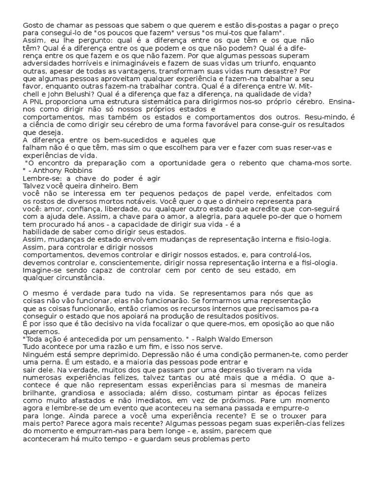 Resumo Livro Poder Sem Limites Pdf Depressão Estado