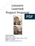 Project Proposal - Lessons Learned