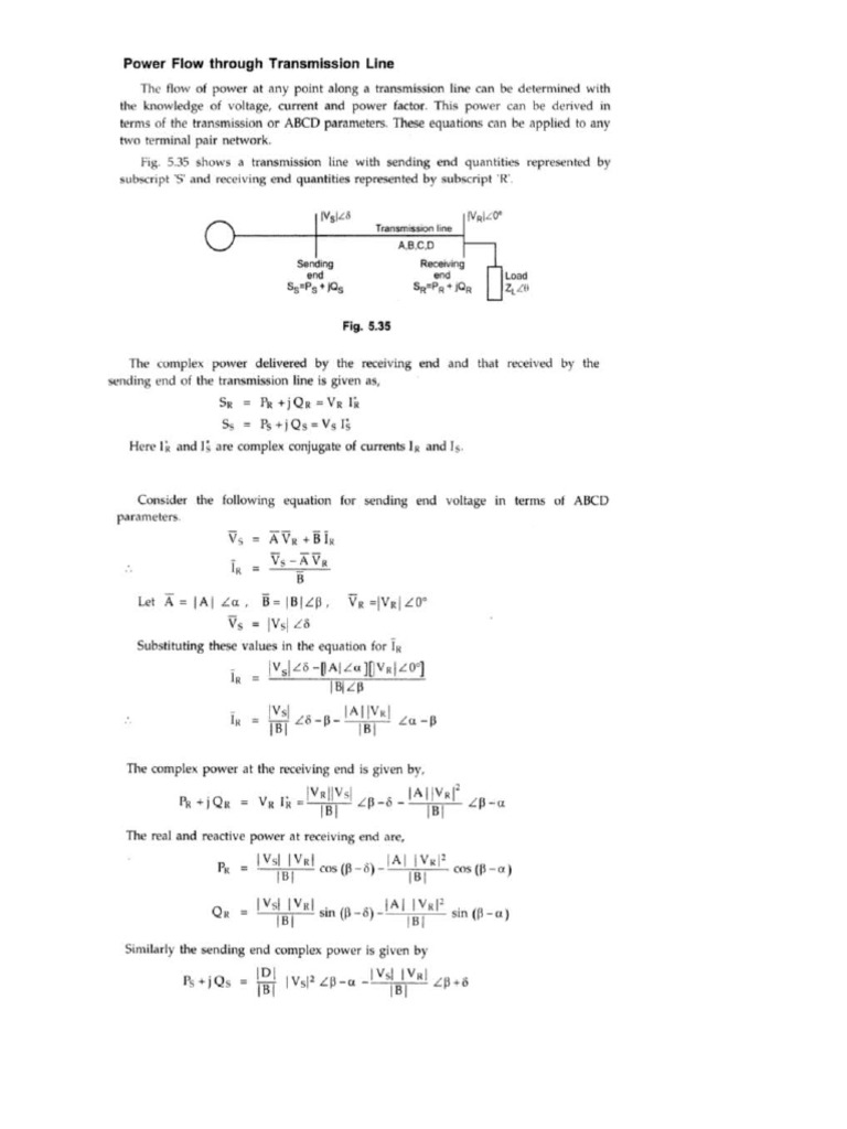 Power Flow Through TR Line | PDF