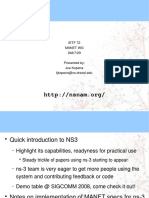 Quick Intro to NS3 Network Simulator and MANET WG Protocol Implementations