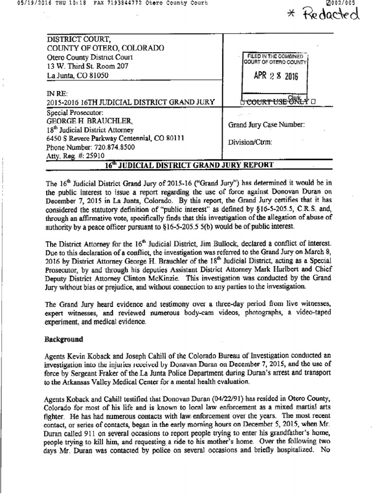 Donovan Duran Grand Jury Report | PDF