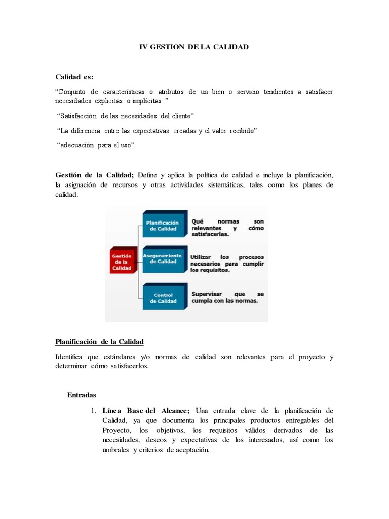 Gestion de Calidad | PDF | Calidad (comercial) | Gestión de la calidad