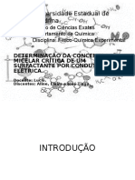 Determinação da CMC de SDS por condutividade