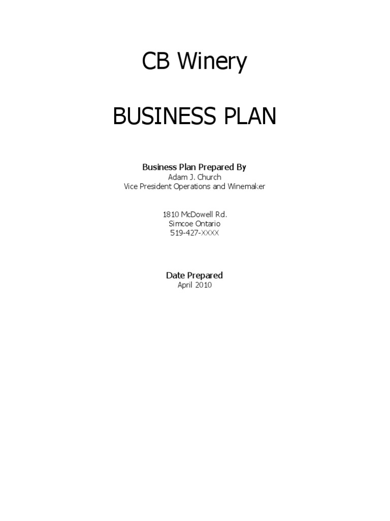 Business Plan Winery PDF Winery Wine