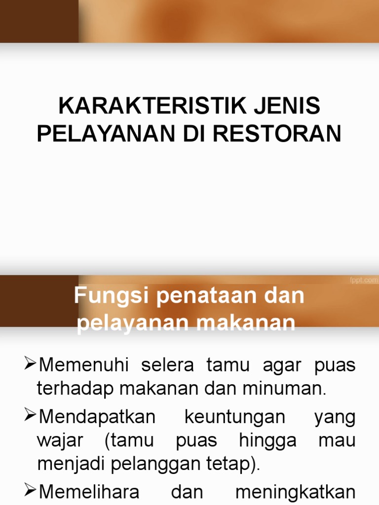 Karakteristik Jenis Pelayanan Di Restoran 3