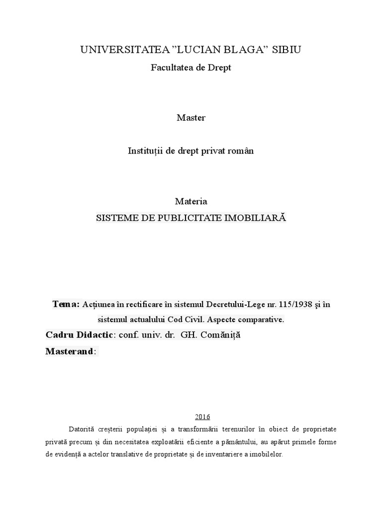 Acţiunea În Rectificare | PDF